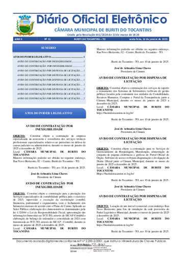 Diário Oficial - Edição 011