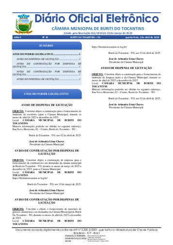 Diário Oficial - Edição 20